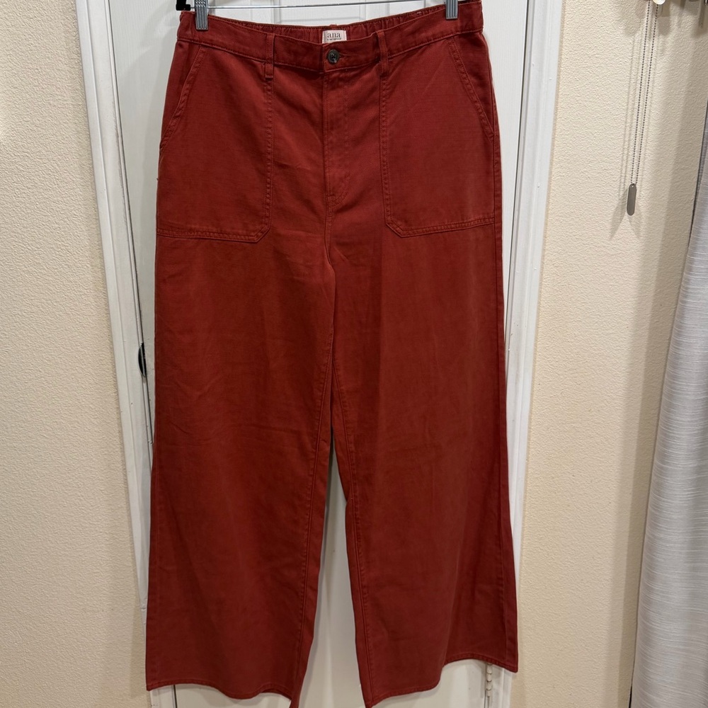 a.n.a Terracotta High-Waist Wide-Leg Casual Pants Size 16 NWT